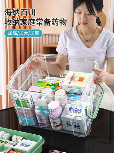 Charming and Clean Multi-layer Small Medicine Box Household Medication Storage Box Medical Box Home Use Large Capacity Storage Box Big Medicine Box
