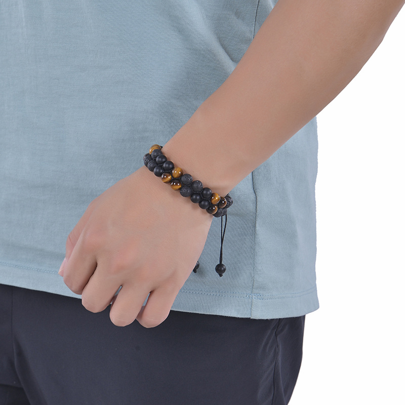 Fashion Color Block natural stone Beaded Bracelets 1 Piece