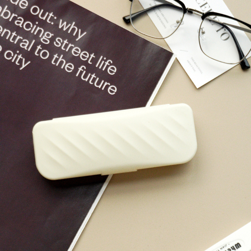 Caja de gafas de plástico blanco arroz, fabricante de cajas de almacenamiento de gafas al por mayor, caja de gafas de alto nivel de sensación de viento