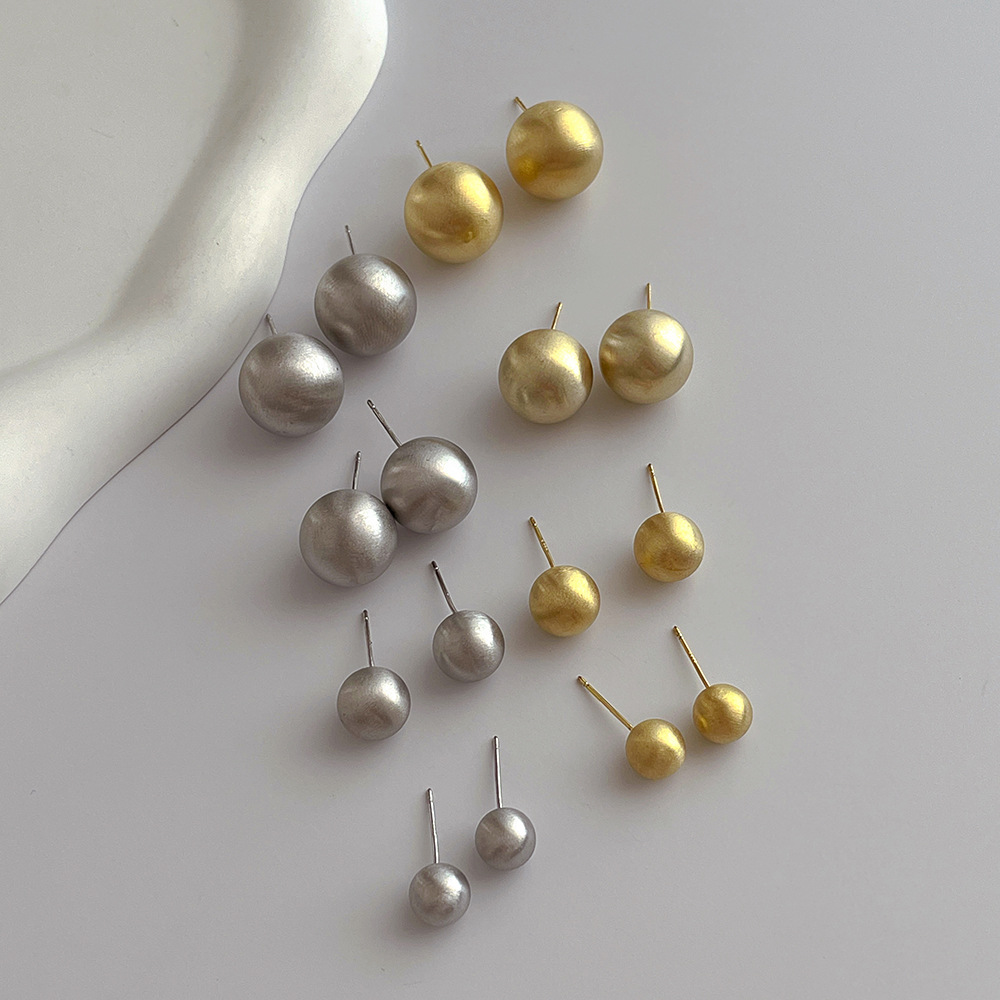 Fashion Geometric Copper Polishing Ear Studs 1 Pair