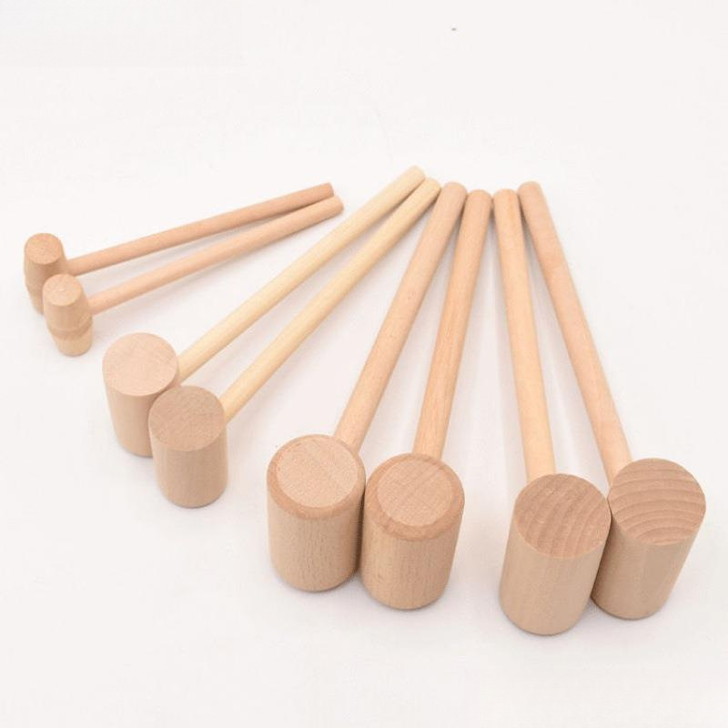 批发荷木植物拓印考古木锤子敲手工蛋糕木锤小锤子幼儿园敲打锤子