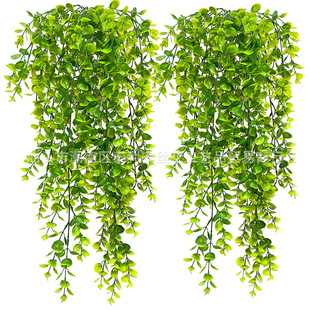 Cross-Border Artificial Plant 45 Mesh Eucalyptus Rattan Eucalyptus Leaves Artificial Wall Hanging Hanging Green Plant Vine Hanging Decoration