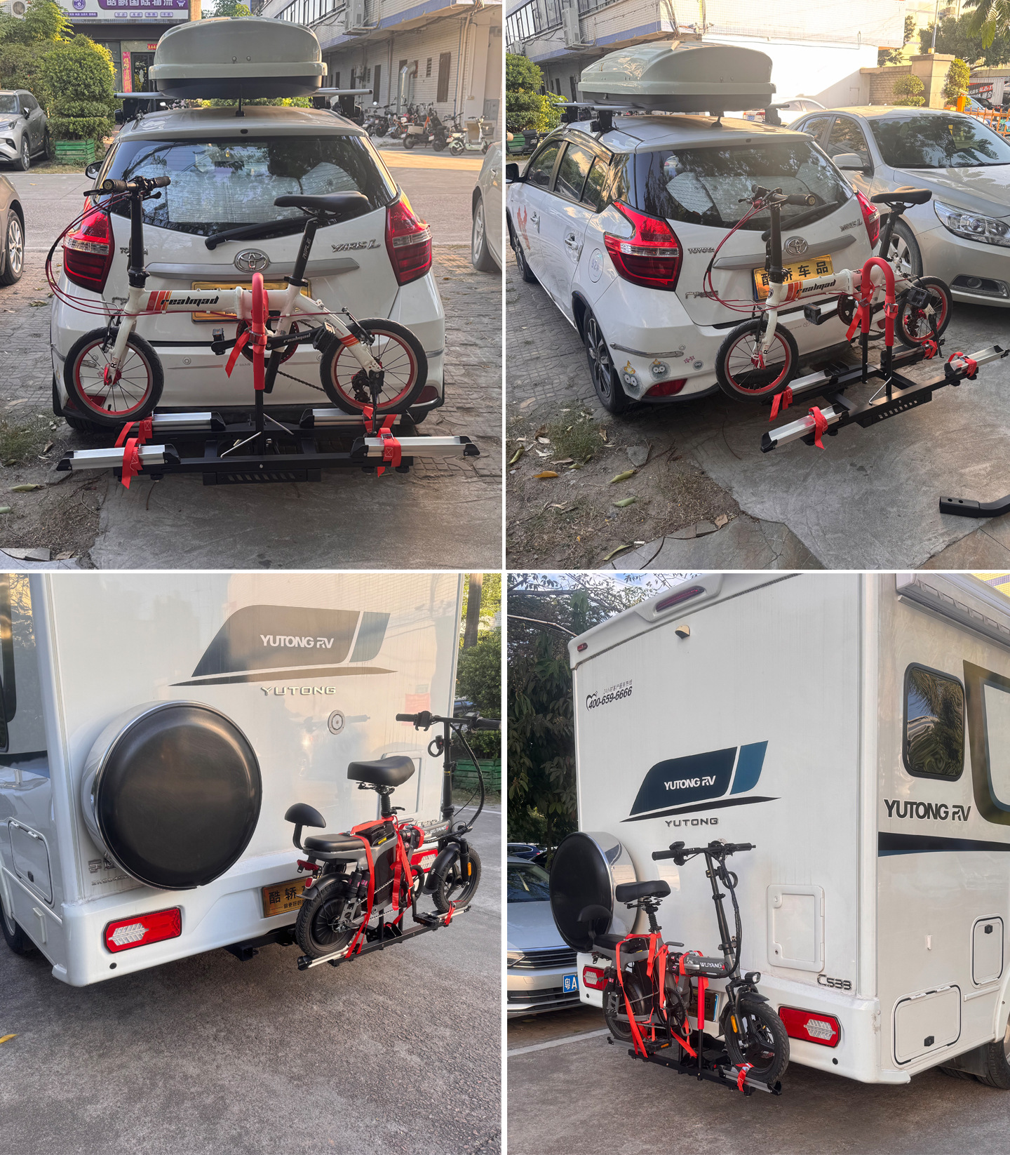 Car-Mounted Bicycle Rack, Off-Road Suv Travel Bicycle Square-Mouth Foldable New Aluminum Alloy Rear Rack