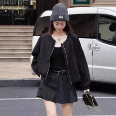 正品爆款高级感竖条纹加棉短外套女2025春装新款休闲宽松轻薄棉服