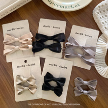 韩国ins新款高级纯色两面布蝴蝶结发夹 时尚简约刘海夹侧边夹发饰