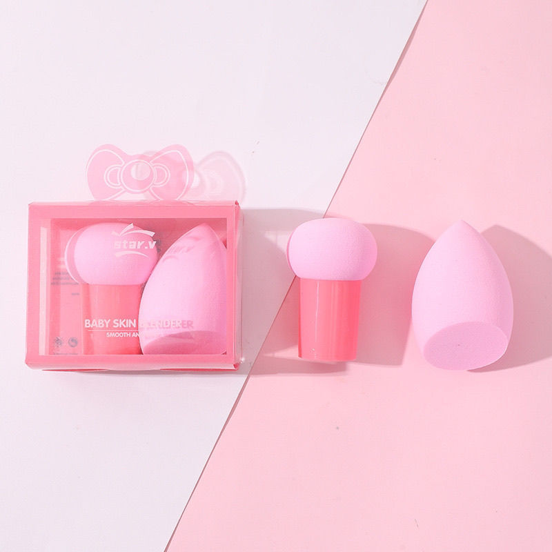 Paquete de 2 esponjas de maquillaje en forma de hongo, empaquetadas individualmente, ultra suaves, que no absorben polvo, esponja de maquillaje tipo cojín, herramienta de belleza para crema BB.
