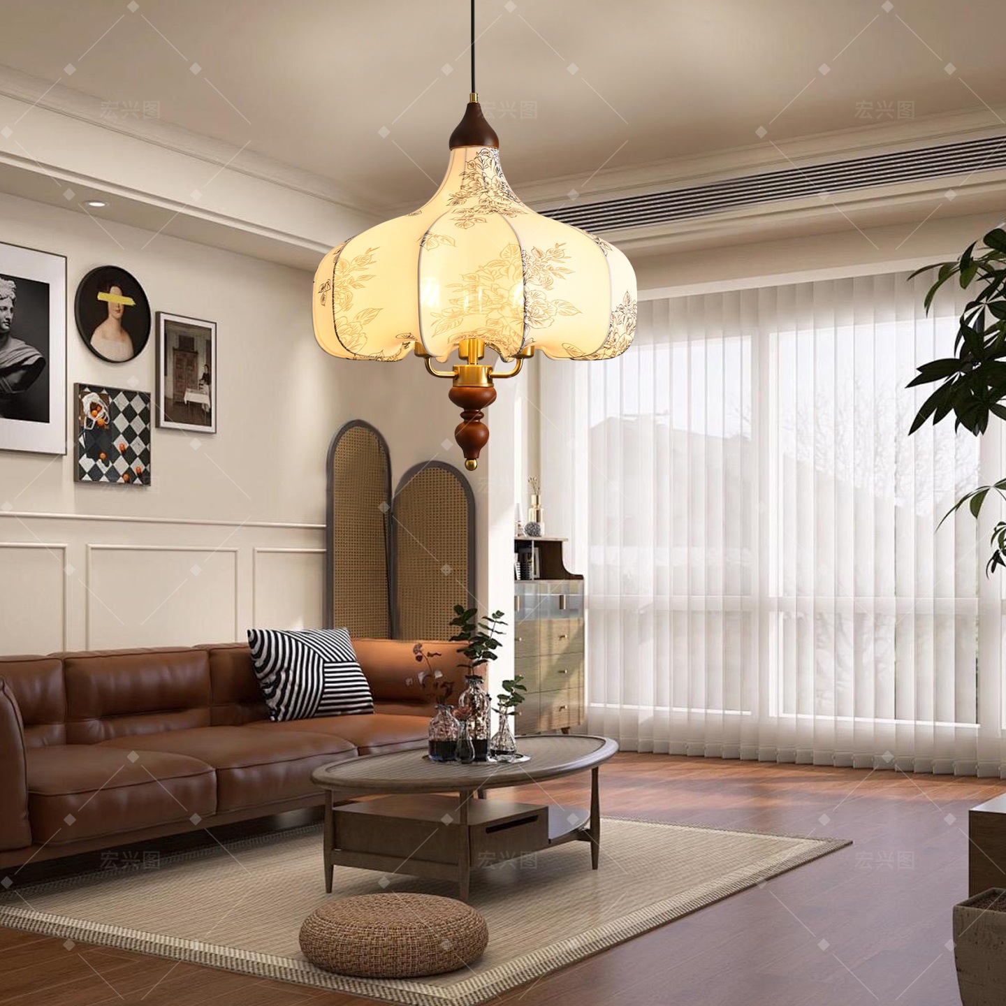 Red popularidad de estilo japonés retró tela cabecera bar tronco pequeño candelabro nórdico sala de té sala de estar comedor candelabro