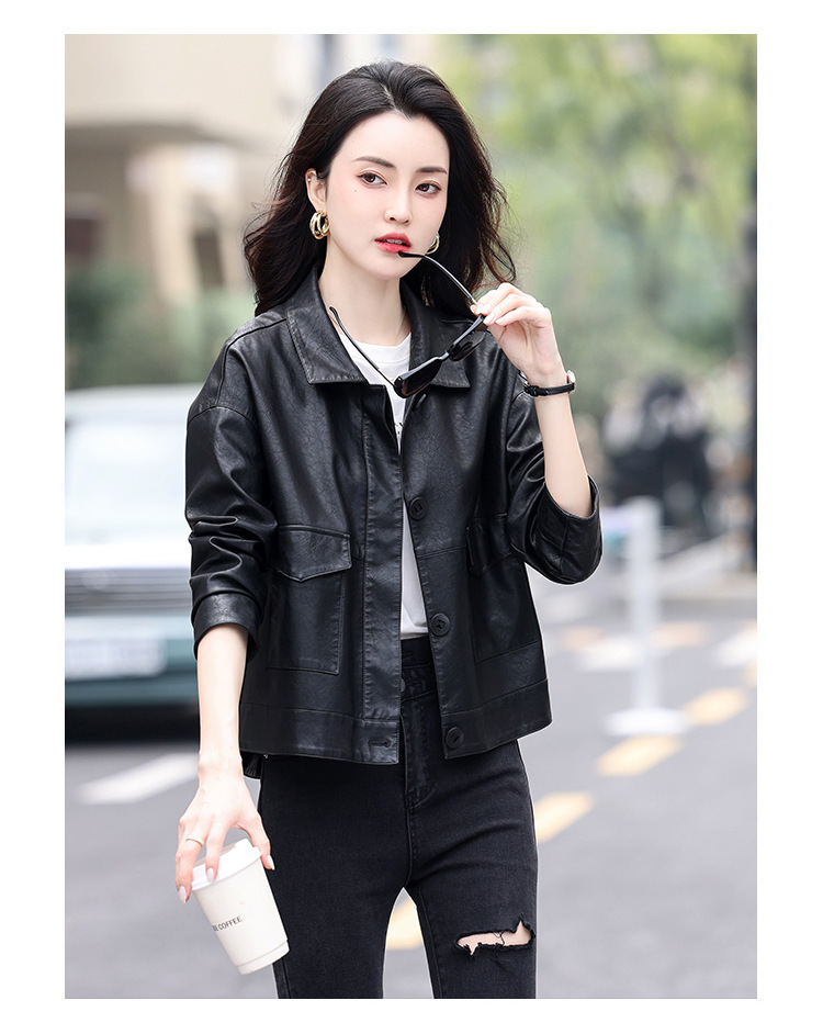 D3605 1520K ÁO DA NỮ HEFTDTH MÙA XUÂN THU ĐÔNG PHỤC CỔ CỔ ĐIỂN THỜI TRANG NỮ G04 SẢN PHẨM MỚI