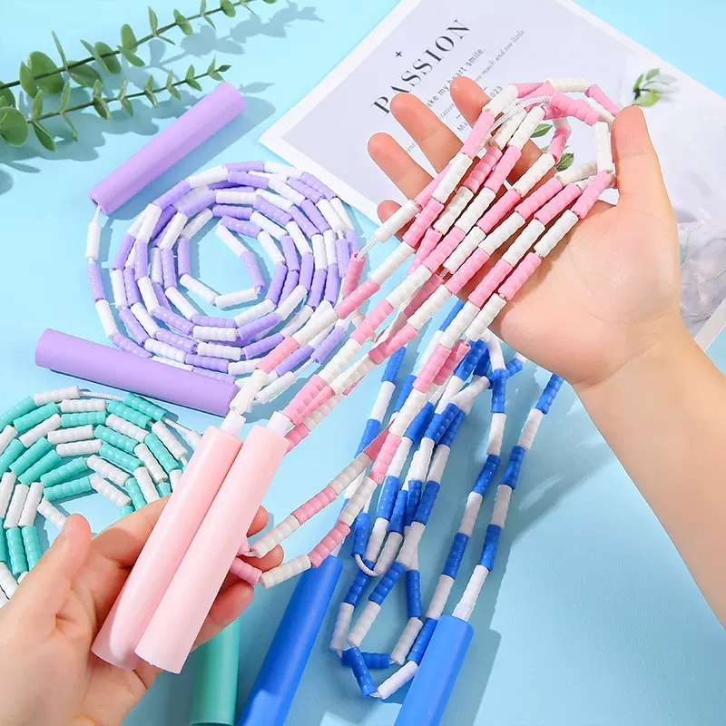 儿童竹节跳绳小学生幼儿园专用初学者一年级可调节健身专业跳绳神