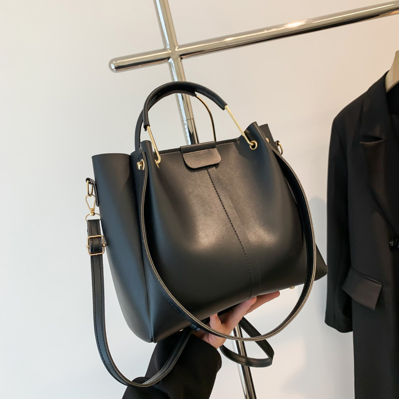 Moda retro simple bolso de mujer estilo transfronterizo de gran capacidad bolso de mano de tela PU bolso de hombro debajo de la axila