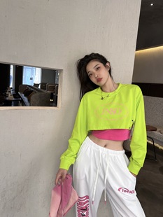 New Spring and Autumn Round Neck Pullover Casual Letter Printed Long Sleeve Top Two-Piece Instagram Style Sweatshirt Real in stock