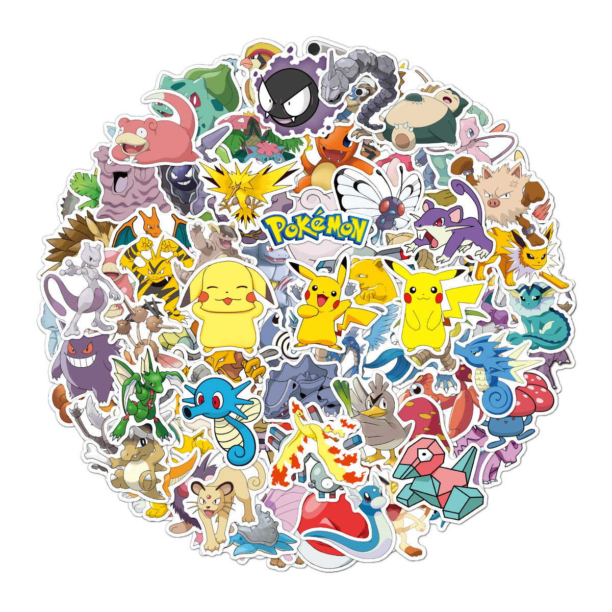 Transfronterizo 100 pegatinas de Pokémon Pikachu pegatinas de maletas skateboard pegatinas de graffiti de dibujos animados