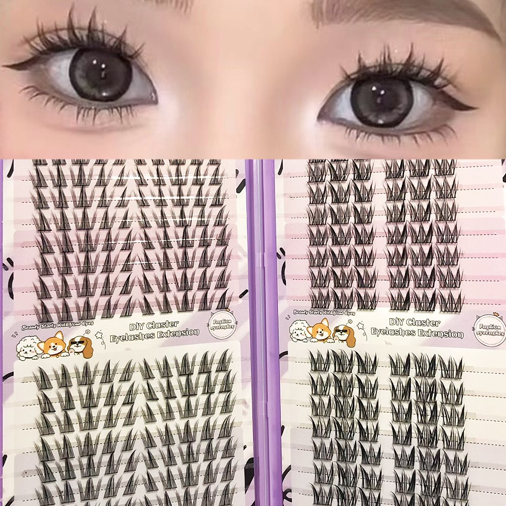 Serie de pestañas postizas transfronterizas Libro de pestañas de comercio exterior Pestañas postizas en inglés completas Pestañas postizas de gran capacidad, pelo segmentado de un solo racimo