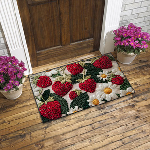 Cross-Border Temu Dropshipping Retro Floral Imitation Cashmere Bathroom Absorbent Floor Mats Entrance Door Non-Slip Floor Mats