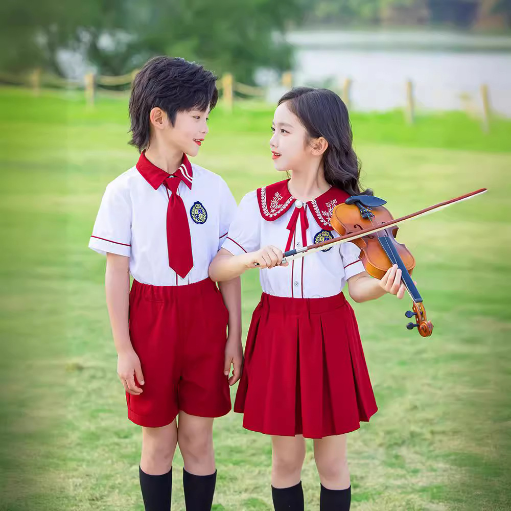 Summer school uniform for primary school students, chorus uniform for June 1st children's performance, children's dance uniform, trendy uniform, poetry reading uniform