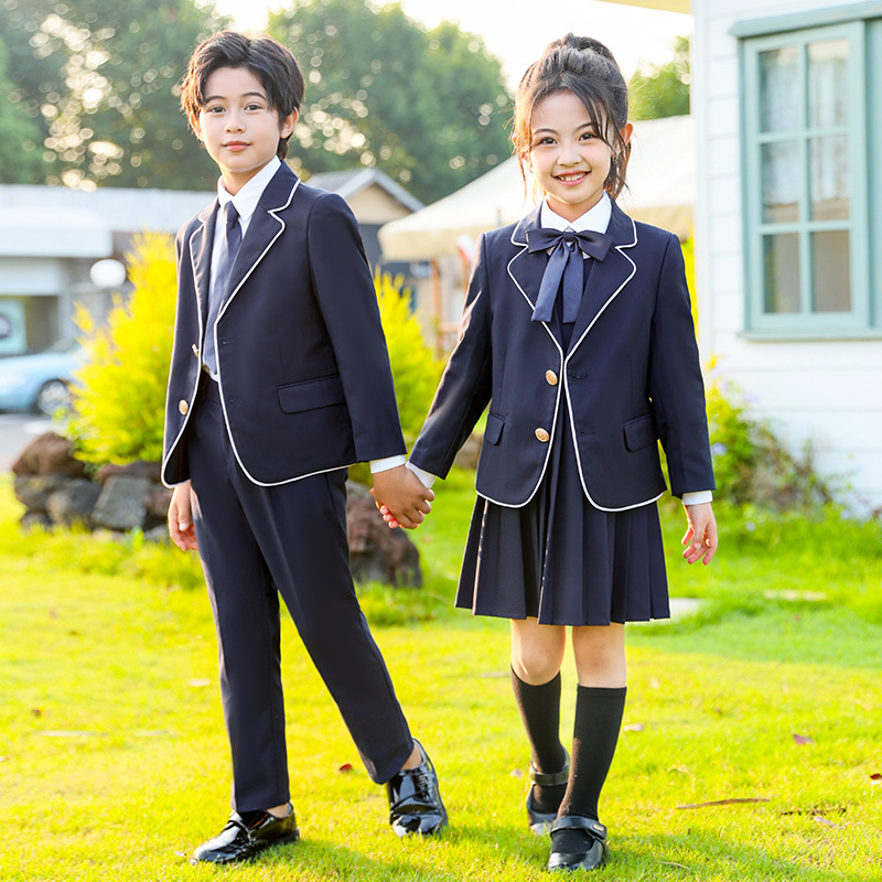 Ropa de jardín de infantes modelos de otoño e invierno trajes de niños y niñas de estilo británico