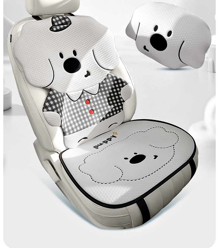 New Daidai Dog Car Seat Cushion, Universal for All Seasons, Single-Piece Driver's Seat Cushion, Cute Seat Cushion for Women