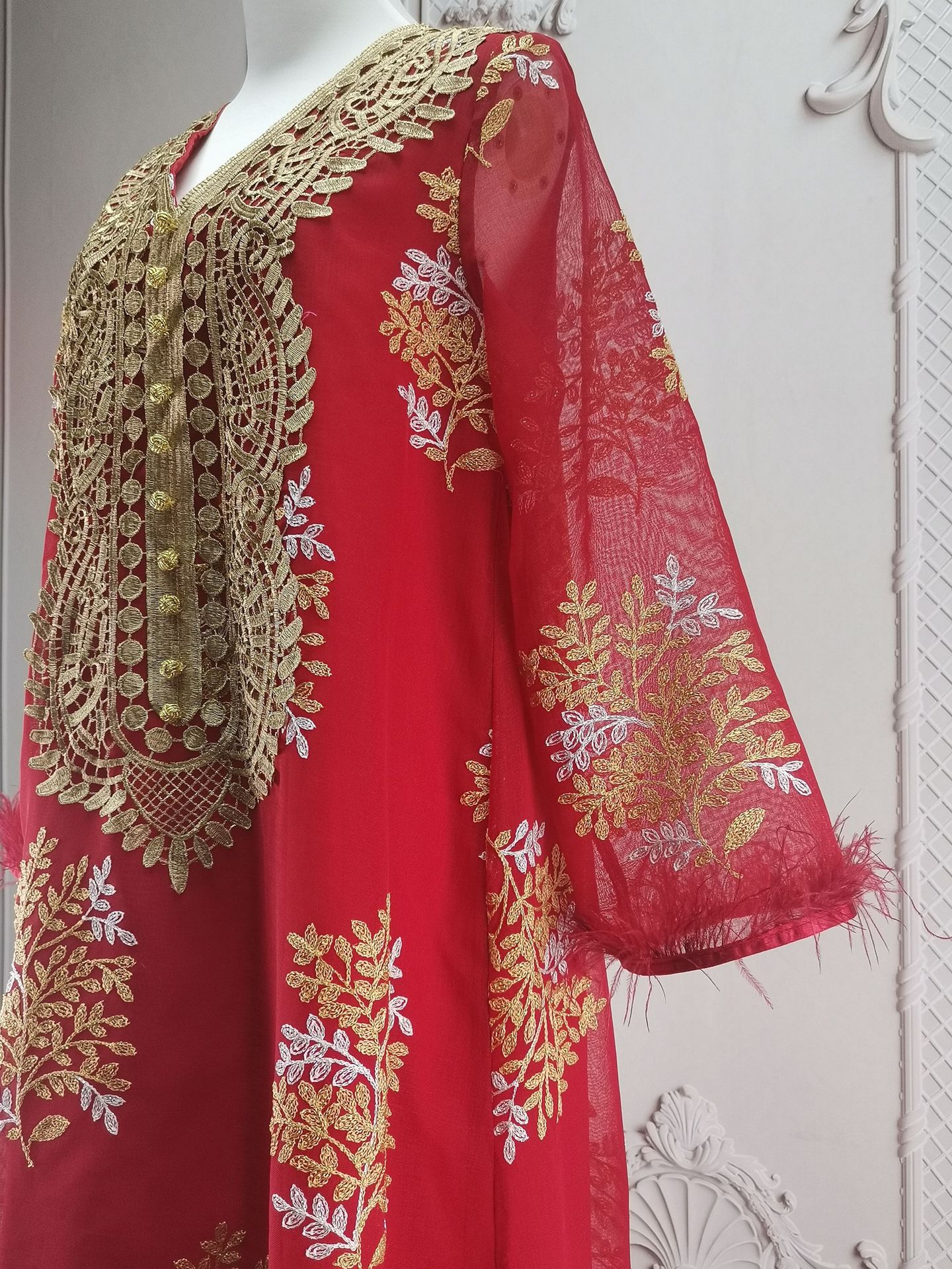 Damenbekleidung Bestickte muslimische Roben Arabische Kleidung Kleider_voghion.com