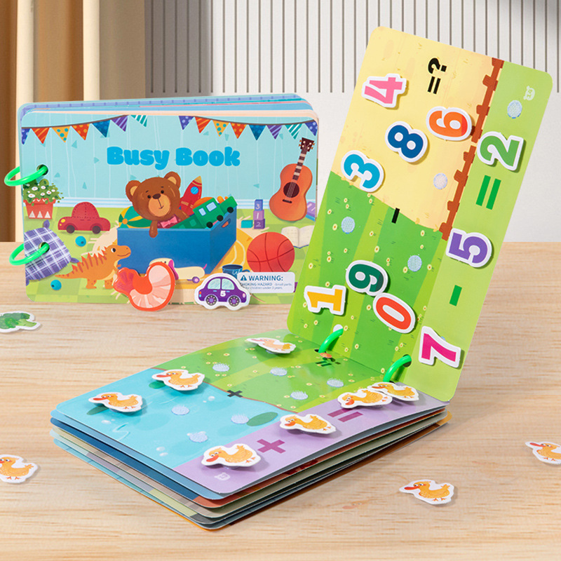 Educación temprana para niños transfronterizos, libros de pasta silenciosa, iluminación de dibujos animados, libros de pegatinas repetidos, libros ocupados, juguetes educativos