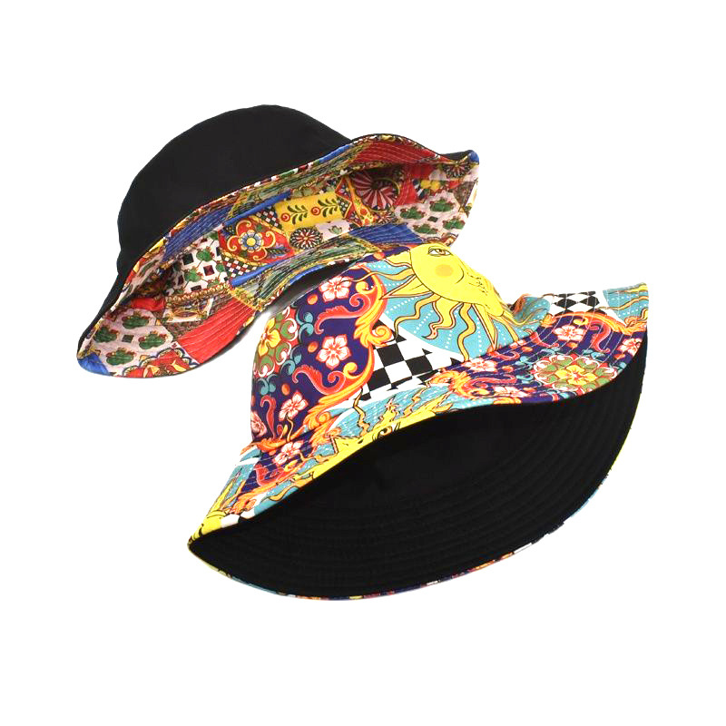 Printing Pattern Spring&Summer Season Unisex Gender Unisex Classic Style Printing Printing Flat Eaves Bucket Hat