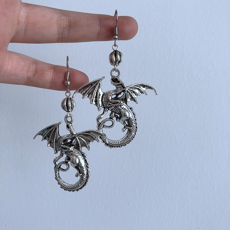 Title 4, Double Dragon Playing Pearl Vintage Earrings. T...