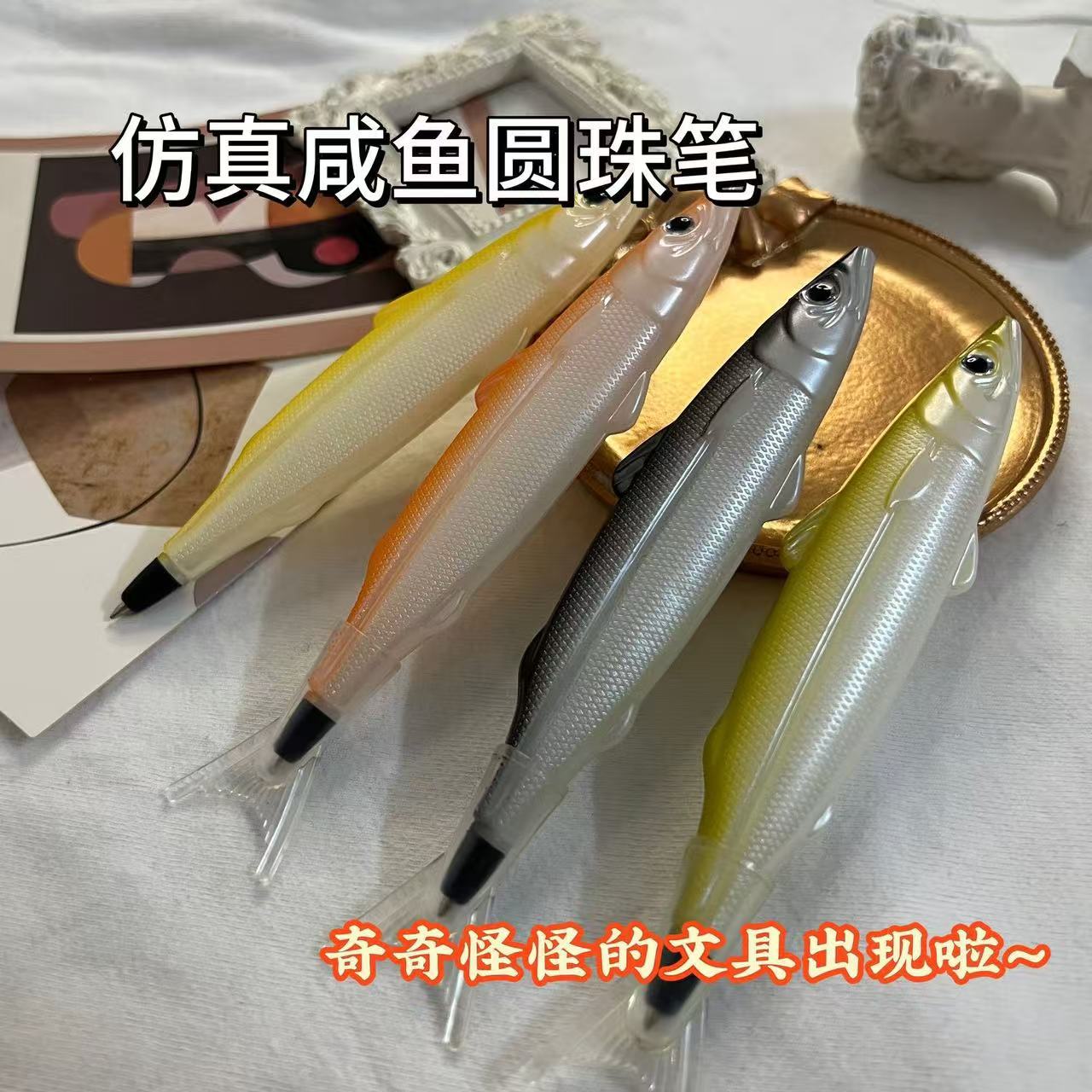 Creative Funny Salted Fish Shape Ballpoint Pen Marine Series Ballpoint Pen Fish Toy Shape Pen Gift Wholesale