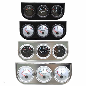 52mm Avtomobil Üçlü Ölçən: Yanacaq, Su Temperaturu, Voltaj 12V