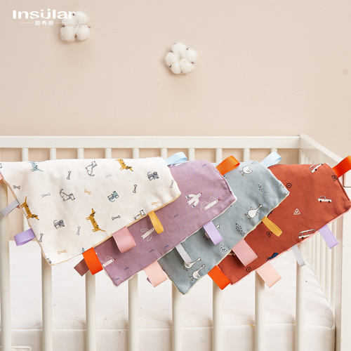 Infant DouDou Tag Soothing Cloth Cartoon Soothing Cloth Newborn DouDou Handkerchief Baby Sleep Soothing Cloth Doll