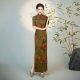 Spring and summer 2024 new improved cheongsam stage runway show temperament retro slim dress plus size