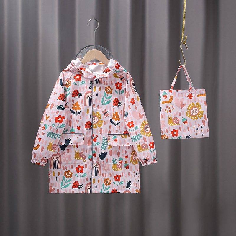 Daily single quick-drying light and thin four seasons children's primary and secondary school students with schoolbag raincoat kindergarten baby poncho outdoor