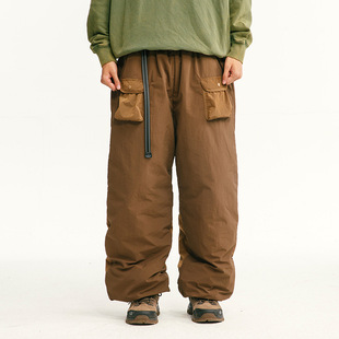 Outdoor three-proof ski casual down pants 2024 new winter new national standard 90 white duck down overalls down pants
