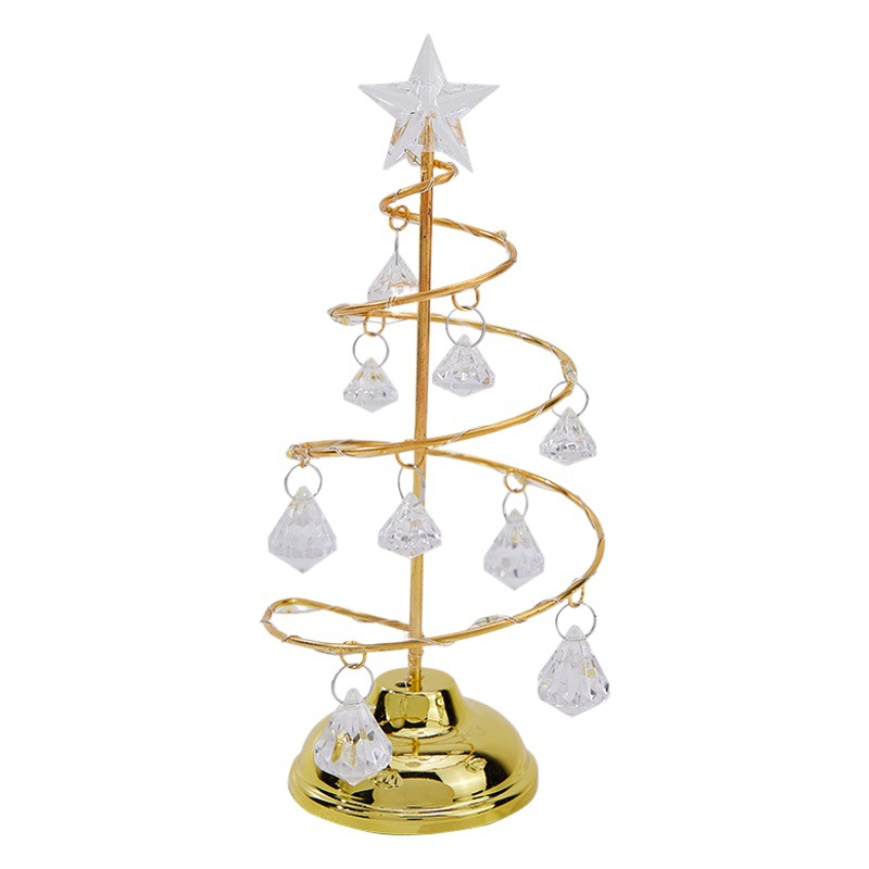 Árbol de Navidad luminoso con cristal, elegante decoración navideña para hogar o regalo