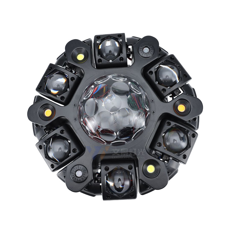 Seis brazos de la sombra de guerra de 6 brazos de efecto de luz teñido + láser + haz de luz + estroboscópico 5 en 1 espectáculo de luz estroboscópico