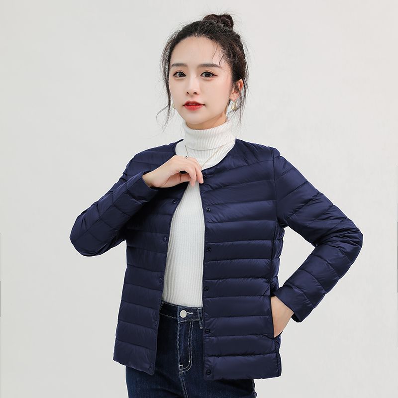 여성 경량 덕다운 패딩 하이넥 숏패딩 데일리 점퍼