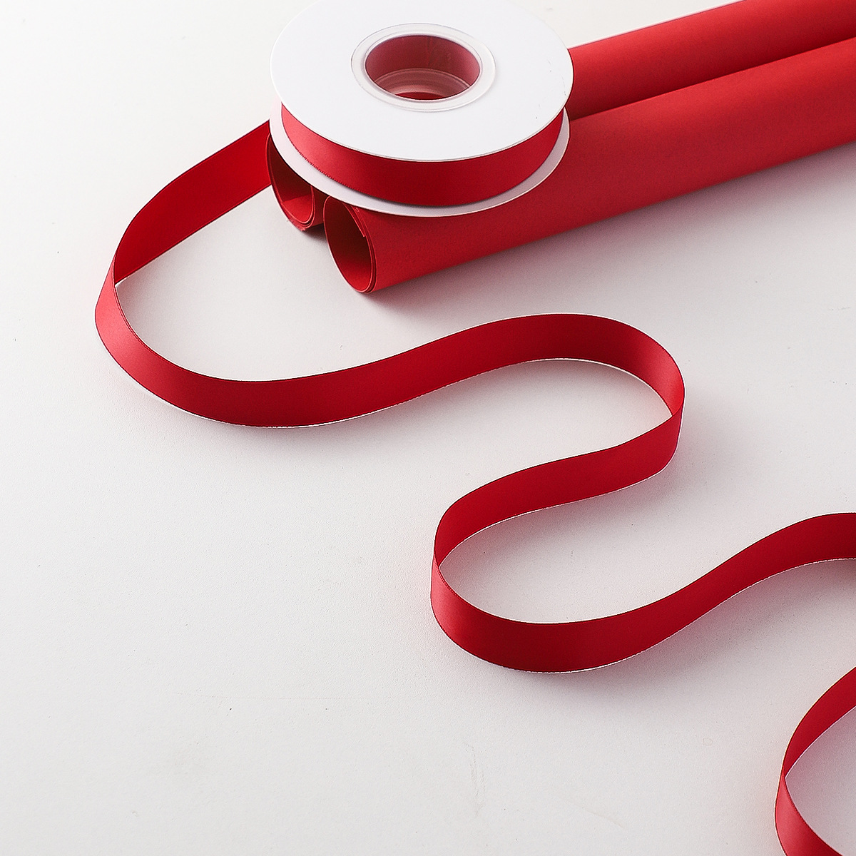 Serie de siete colores de cordier rojo ligero de alta calidad ramo de flores de cinta de color sólido cinta de regalo embalaje florista decoración