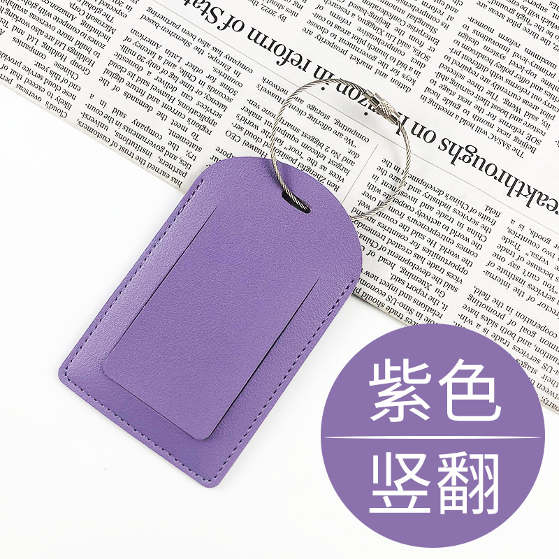 Cross-border pu cuero multicolor se puede configurar en stock cordón de metal tarjeta de identificación de tarjeta de identificación etiqueta de equipaje al por mayor