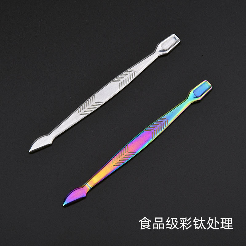 美容美甲不锈钢钢推双头卸甲挑砂光修甲工具美容套配件死皮卸甲刀|ms