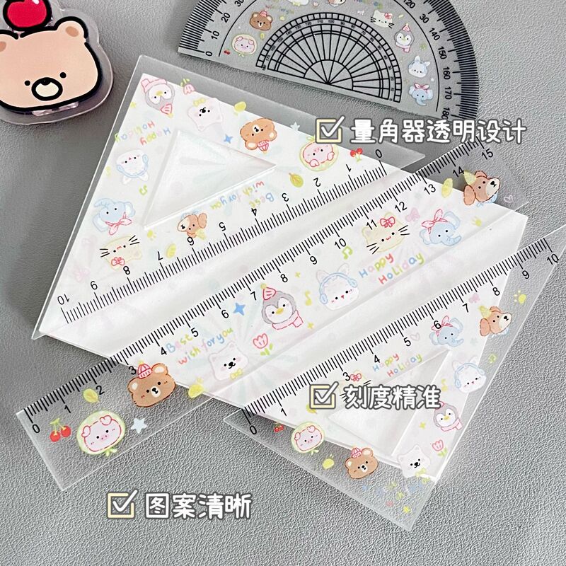 新商品の創意動物の楽園の漫画の萌えはアクリルの高い顔の値の学生のかわいい三角板の直尺のスーツをかわいがります。|undefined