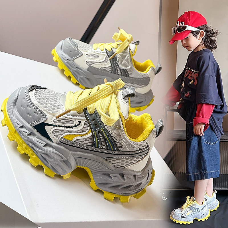2025 New Autumn Children's Shoes Trendy Brand Popular Models for Boys and Girls, Dad Shoes, Street Dance Lightweight Double Mesh Sneakers