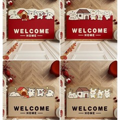 Entry mat PVC corded home carpet anti-slip indoor/entrance doormat for entering home, wishing you a safe entry and a warm welcome, dust-removing mat.