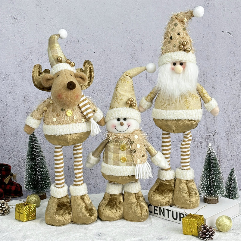 クリスマス装飾メーカー卸売りクリスマス雪だるま伸縮公仔ニットヘラジカ人形ショーウインドーシーン配置飾り|undefined
