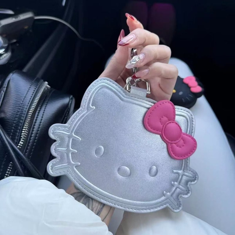 hellokitty Card Set Happy Tea Joint Card Case Keychain 3-inch Small Card ID Card Cute Portable ID Card Set