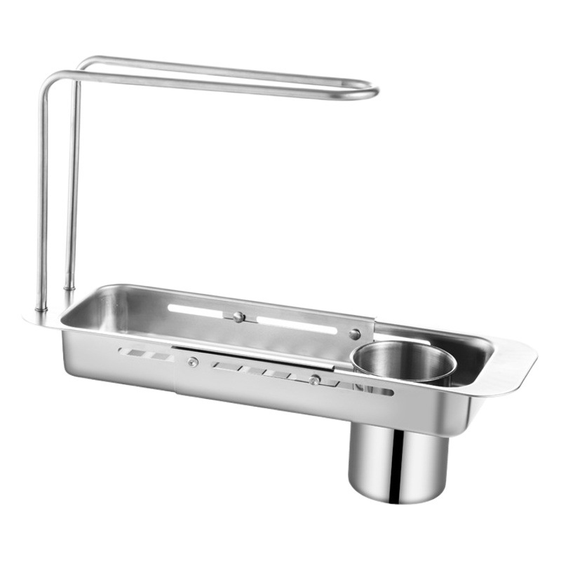 Fregadero de cocina de acero inoxidable estante de drenaje retráctil hogar vegetal lavabo cesta de drenaje filtro de agua cesta tazón plato estante de almacenamiento