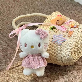 Angel Kt Cat Ins Girl Kitty Cute Pendant Skirt Bag Plush Pendant Keychain Doll Gift