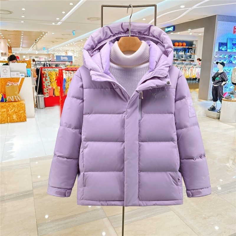 2025冬季男女中大儿童学院风连帽防风保暖羽绒服外套亲子装潮|undefined