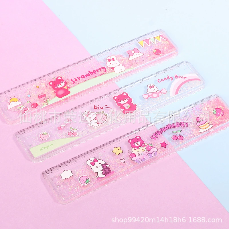 Cute pony, ruler, plastic thermometer for elementary school students, 20cm