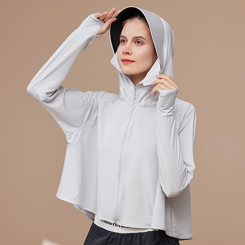 Jiaoxia sun protection clothing, same style for women, summer ice silk, thin, breathable and versatile sun protection clothing, 2023 new style, light and anti-purple