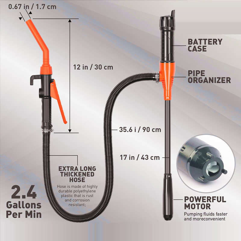 Electric oil pump, electric oil suction pipe, oil extractor gun head, electric oil pump, car fuel tank oil extractor, battery-powered suction device