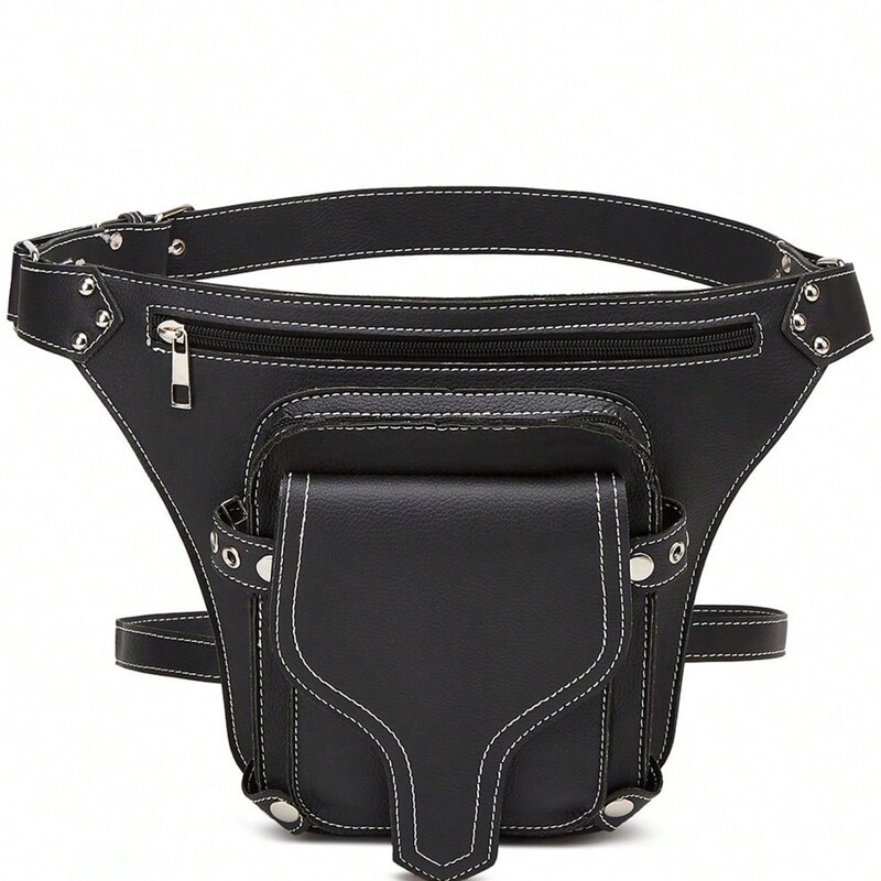 Retro Cross-border Leg Bag Locomotive PU Medieval Punk Waist Bag Leg Bag Locomotive Knight Satchel Men Women Neutral