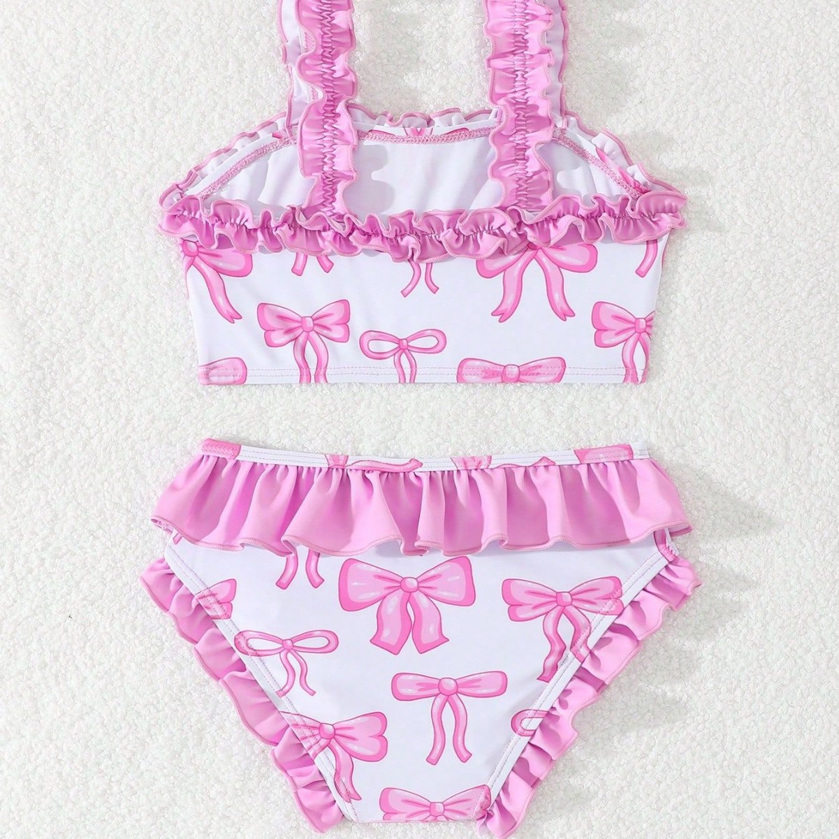 Lindo traje de baño de dos piezas para niñas con estilo floral fresco y dulce. Adorable traje de baño para bebé. Nuevo._voghion.com